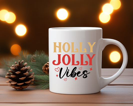 "Holly Jolly Vibes" 12 oz Mug