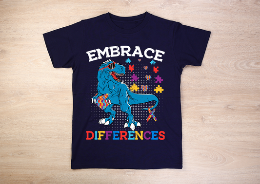 Embrace Differeces Kids Autism T-Shirt
