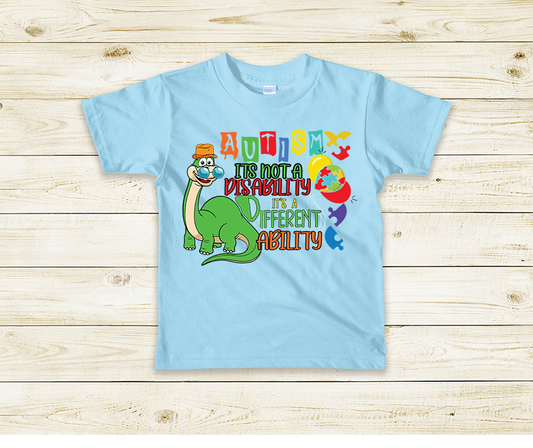 "Autism is Not a Disability it's a Different Ability" Kids T-Shirt
