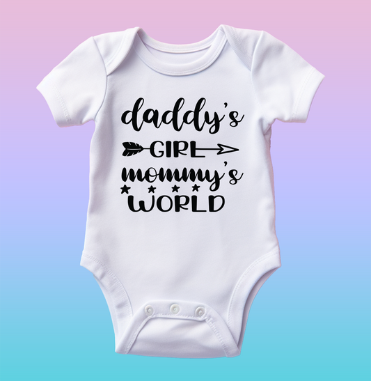 "Daddy's Girl, Mommy's World" Baby Onesie