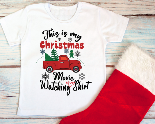 "This is My Christmas Movie Watching Shirt" Kids T-Shirt