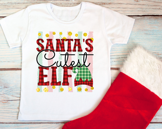 "Santas Cutest Elf" T-Shirt for Kids
