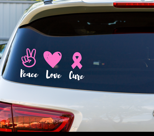 Peace Love Cure Decal