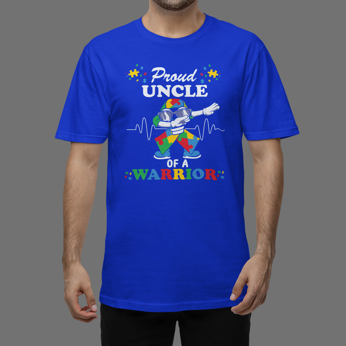 "Proud Uncle of a Warrior" - Autism T-Shirt