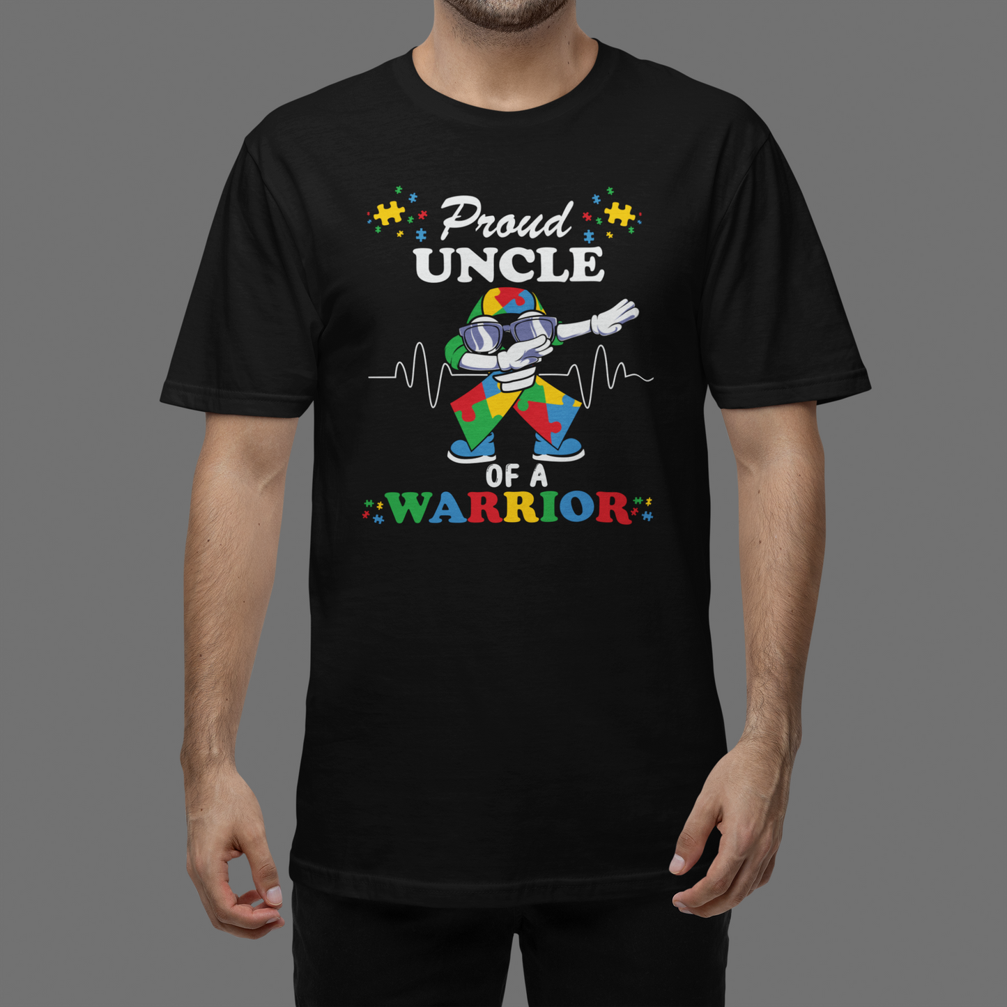 "Proud Uncle of a Warrior" - Autism T-Shirt