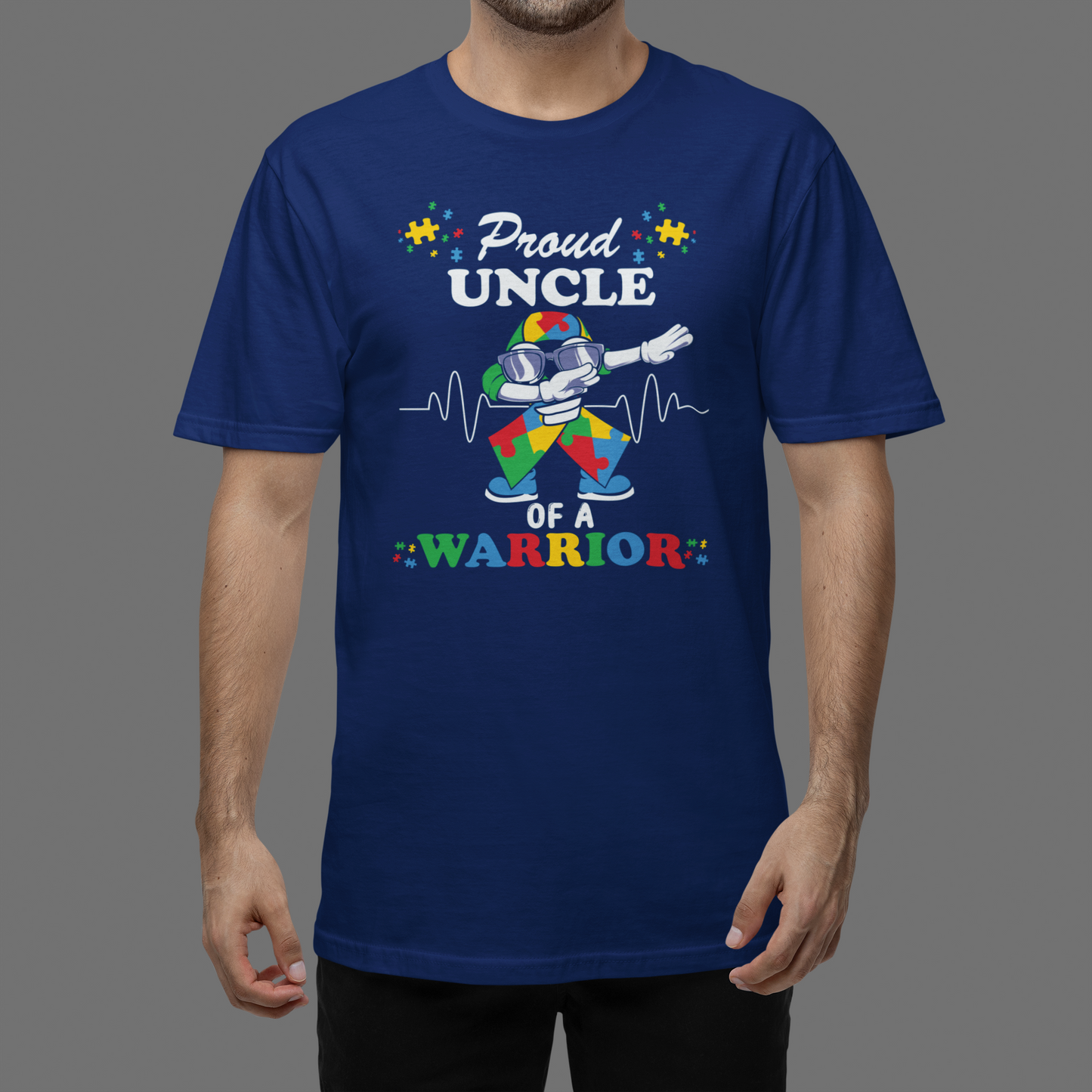 "Proud Uncle of a Warrior" - Autism T-Shirt