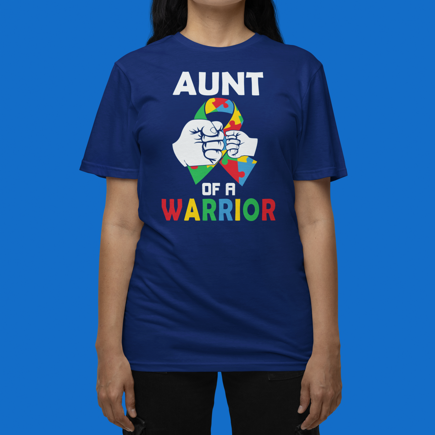 "Aunt Of A Warrior" Autism T-Shirt