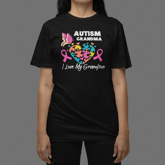 "Autism Grandma I Love My Grandson" - T-Shirt