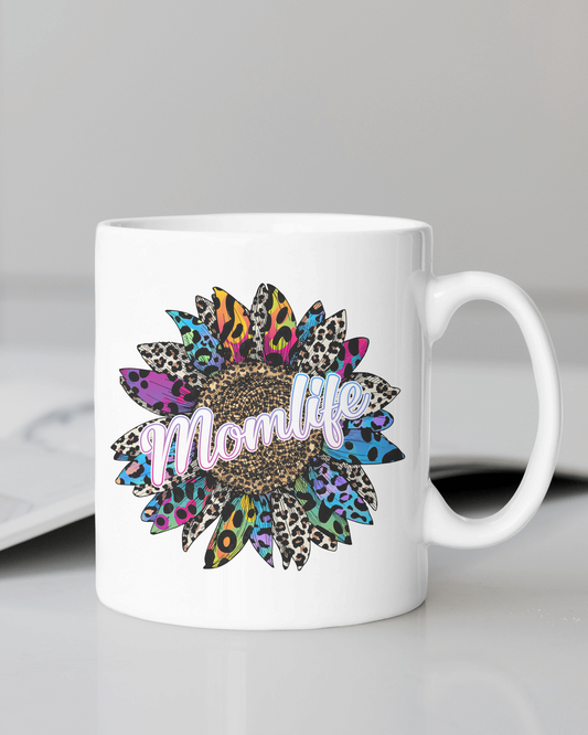 "Mom Life" Flower Mug 12 or 15 oz.