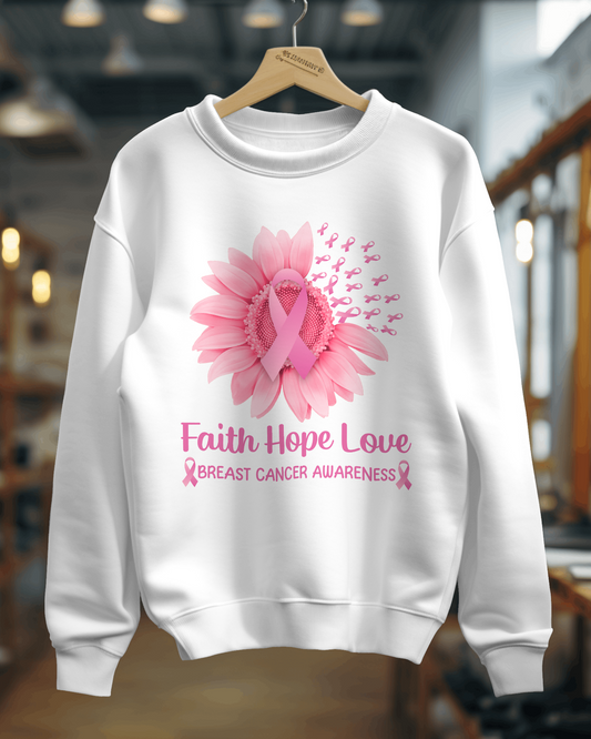 "Faith, Hope, Love - Breast Cancer Awareness" Sweatshirt
