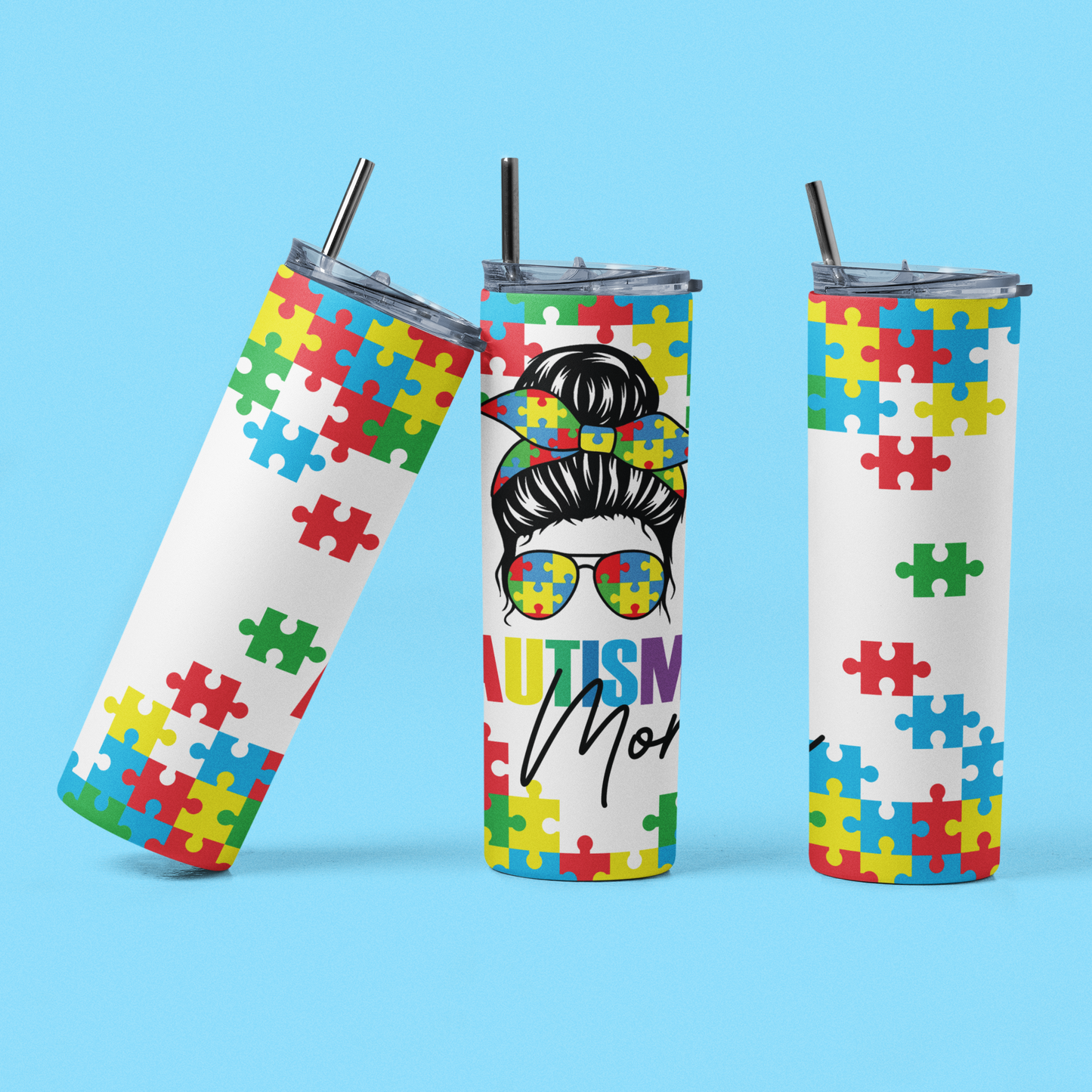 "Autism Mom" 20 or 30 oz. Tumbler.