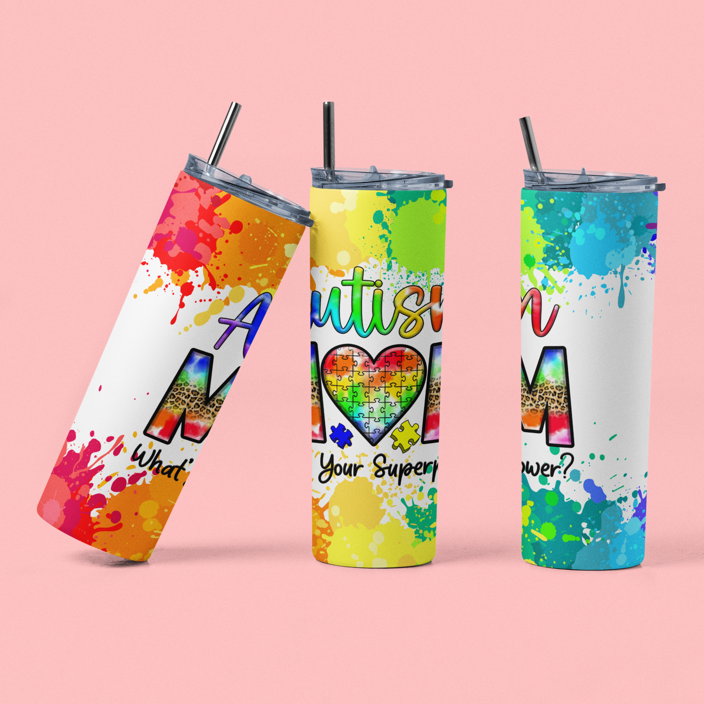 "Autism Mom" 20 or 30 oz. Tumbler.