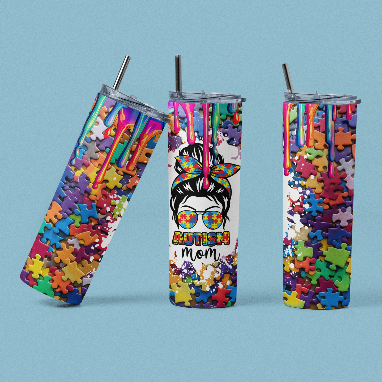 "Autism Mom" 20 or 30 oz. Tumbler.