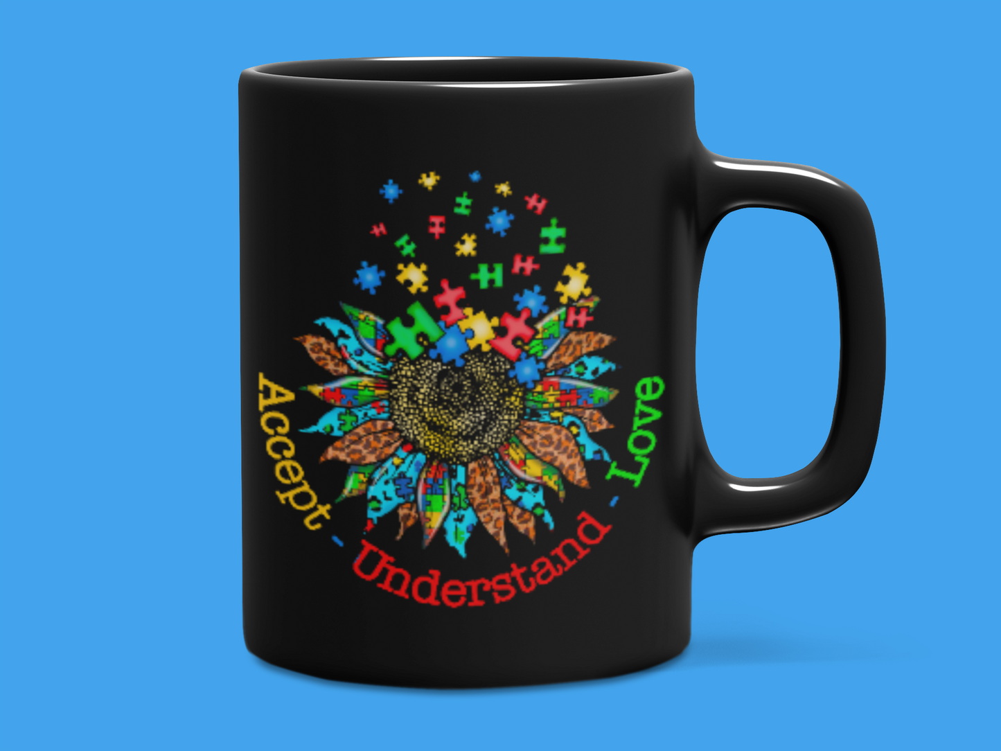 "Accept Understand Love" Autism Mug 12 or 15 oz.