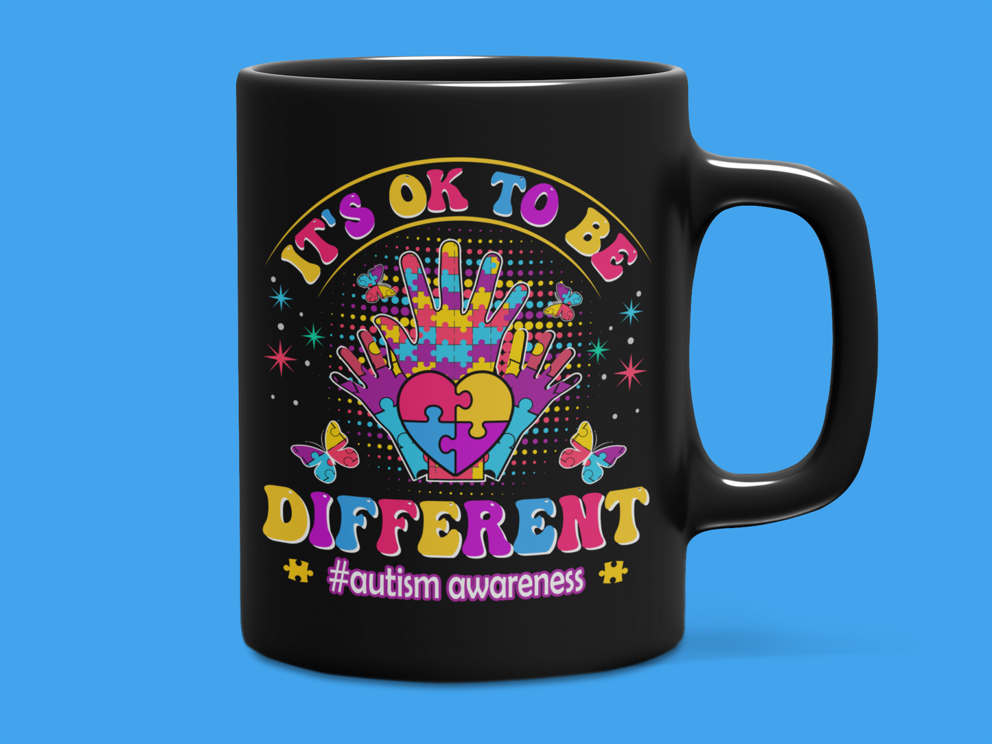 "It's Ok to Be Different" #Autism Awareness Mug 12 or 15 oz.