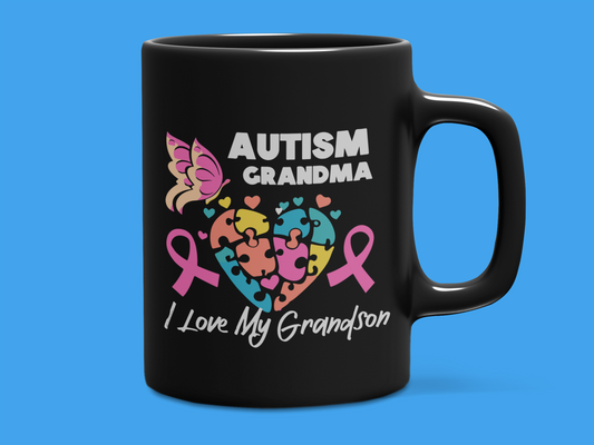 "Autism Grandma I Love My Grandson" Mug 12 or 15 oz.
