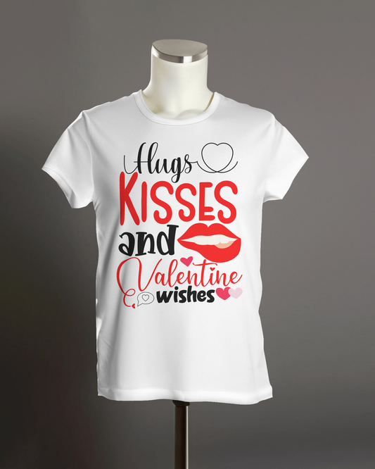 "Hugs Kisses & Valentine Wishes" T-Shirt.