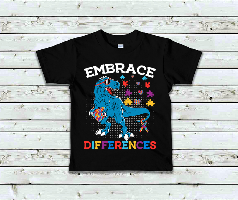 Embrace Differeces Kids Autism T-Shirt