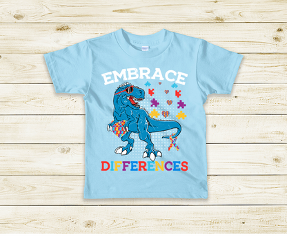 Embrace Differeces Kids Autism T-Shirt