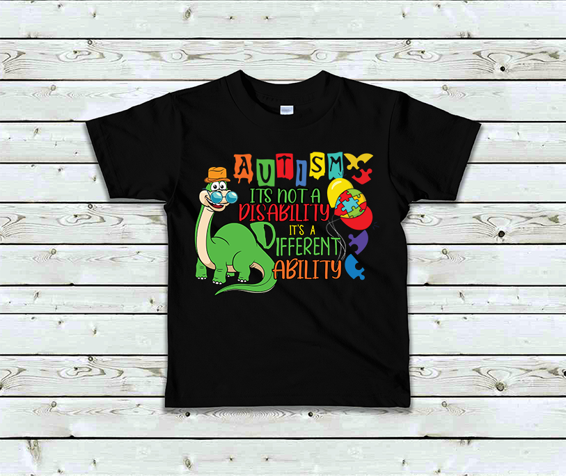 "Autism is Not a Disability it's a Different Ability" Kids T-Shirt