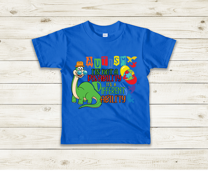 "Autism is Not a Disability it's a Different Ability" Kids T-Shirt