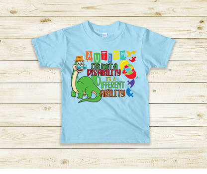 "Autism is Not a Disability it's a Different Ability" Kids T-Shirt