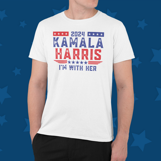 "2024 Kamala Harris I'm With Her" T-Shirt