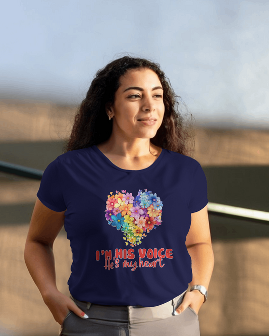 I'm His Voice, He's My Heart - Autism T-Shirt