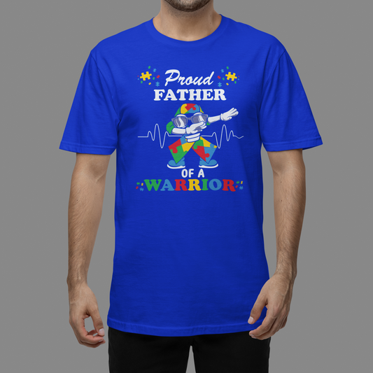 "Proud Father of a Warrior" Autism T-Shirt