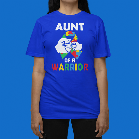 "Aunt Of A Warrior" Autism T-Shirt