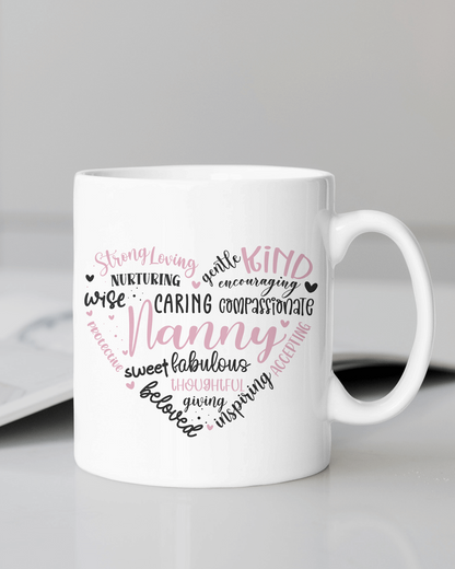 "Grandma, Nana, Nanny, Gigi, Granny & Mimi Love" Mug 12oz