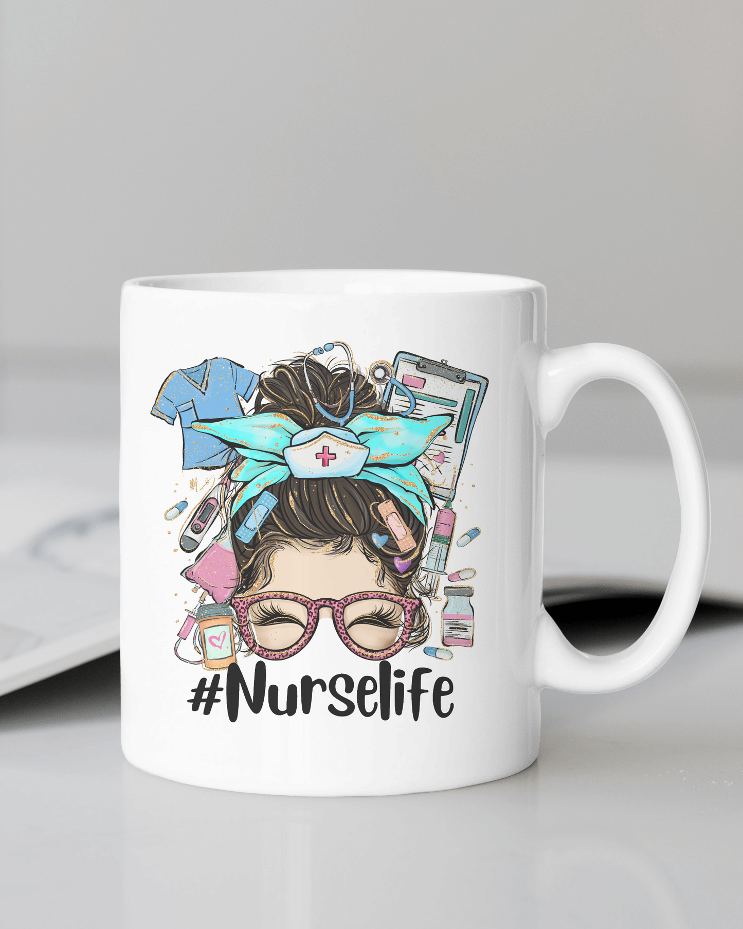 "Nurse Life" 12 or 15 oz. mug