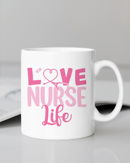 "Love Nurse Life" 12 or 15 oz. mug