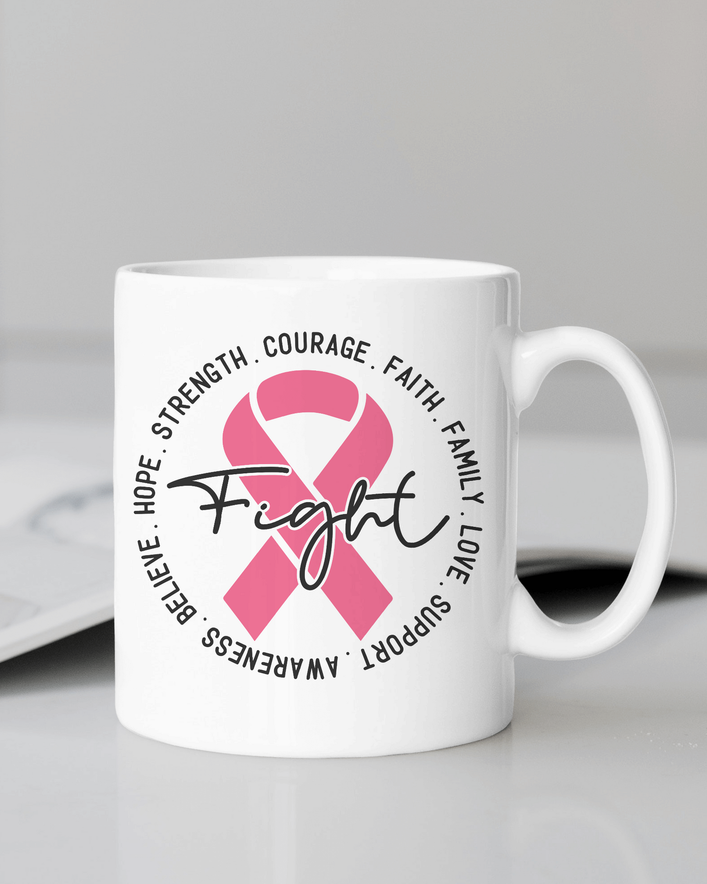 "Hope, Strength, Courage, Faith Support" 12 oz Mug.