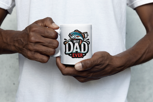 " Best Dad Ever" Fishing Mug 12 or 15 oz