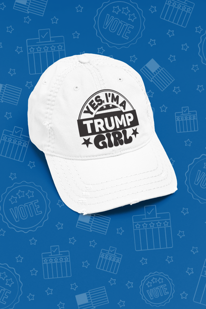 "Yes I'm A Trump Girl" Baseball Cap