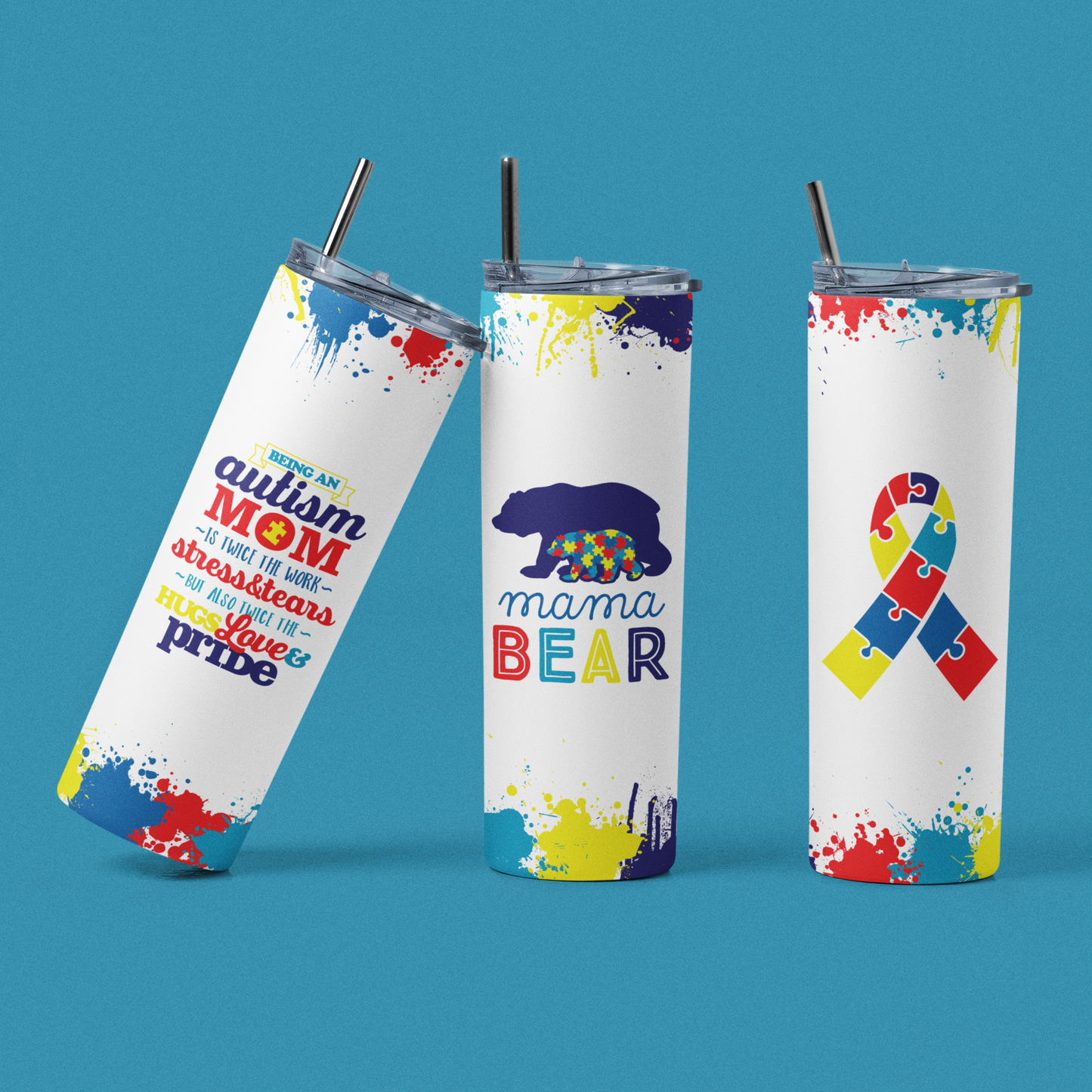 "Mama Bear Autism" 20 or 30 oz. Tumbler.