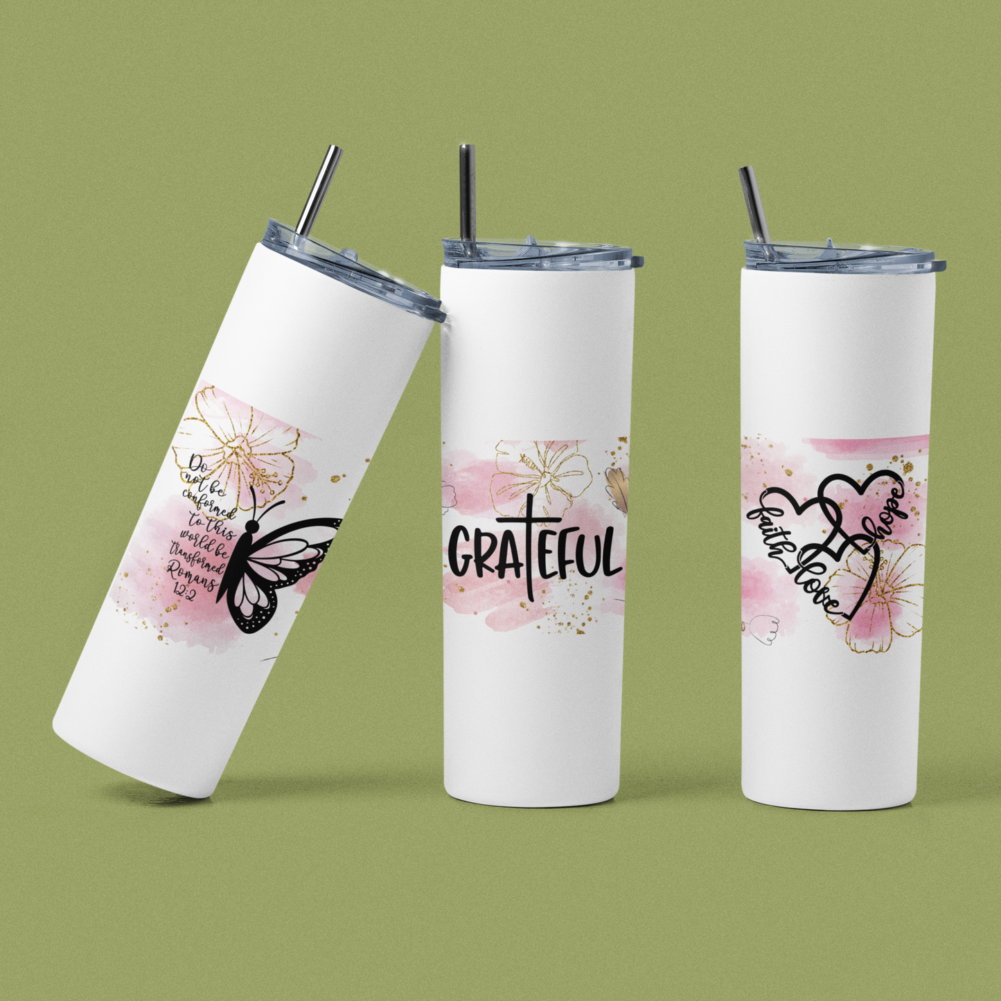 " Bible Quote " 20 or 30 oz. Skinny Tumblers