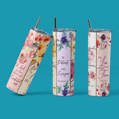 "Scripture Flower" 20 or 30 oz. Skinny Tumblers