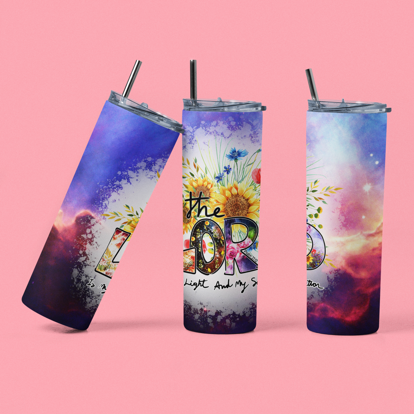 "The Lord is my Light and my Salvation" 20 or 30 oz Skinny Tumbler