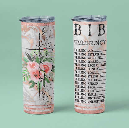 "Faith: Bible Emergency Numbers" 20 or 30 oz. Skinny Tumbler