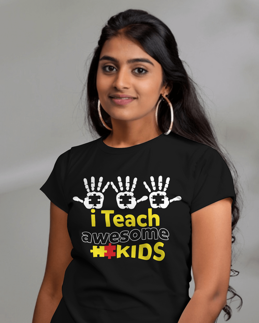 I Teach Awesome Kids - Autism T-Shirt