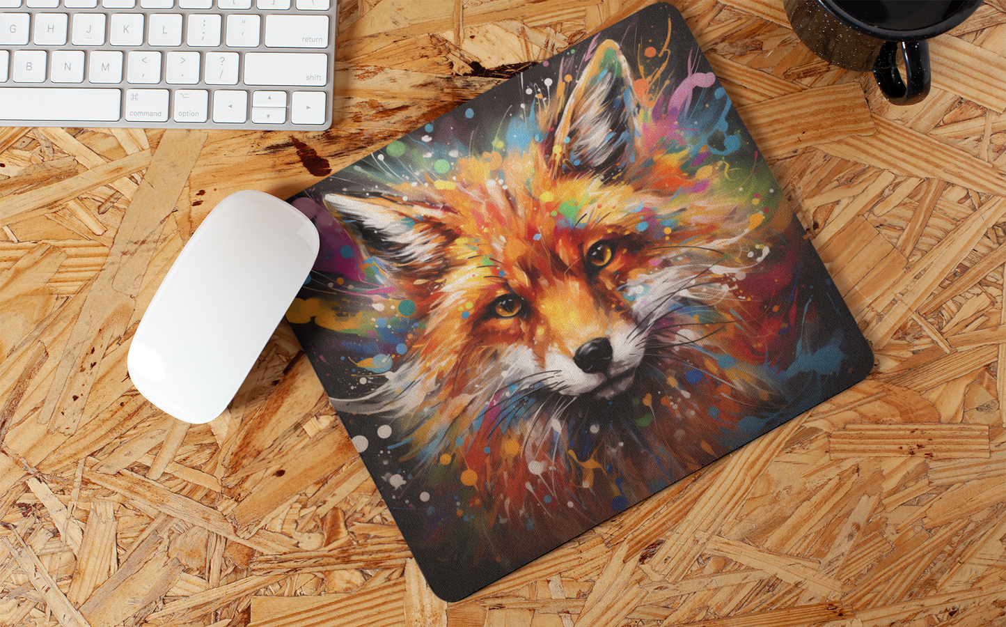 "Abstract Fox Art" Mouse Pad