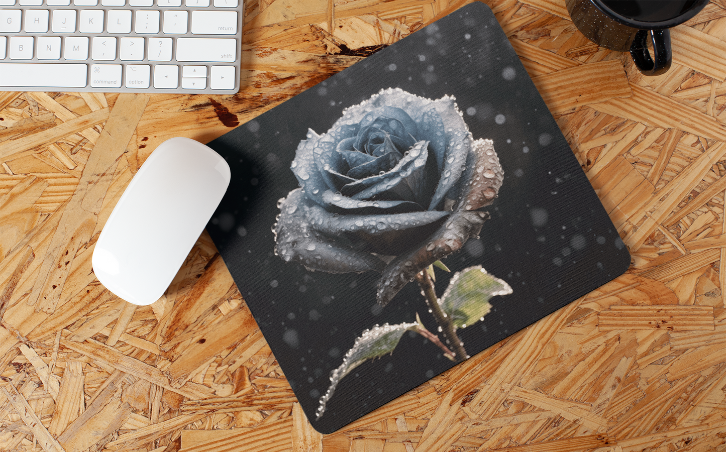 "Beautiful Frost Rose" Mouse Pads