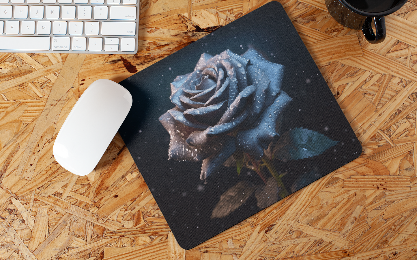 "Beautiful Frost Rose" Mouse Pads