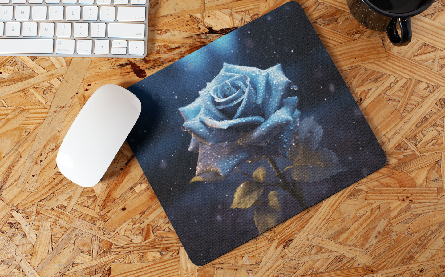 "Beautiful Frost Rose" Mouse Pads