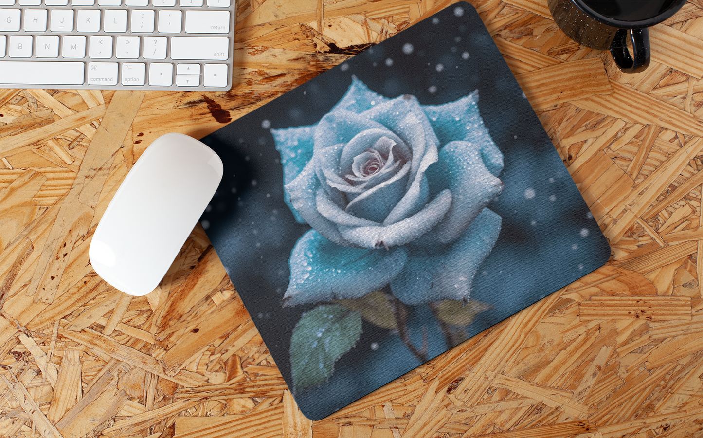 "Beautiful Frost Rose" Mouse Pads