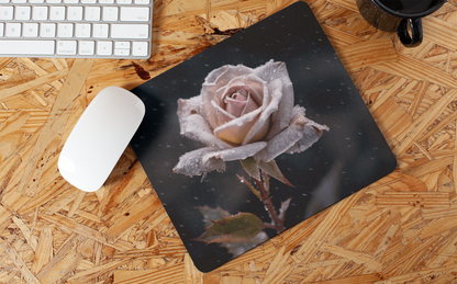 "Beautiful Frost Rose" Mouse Pads