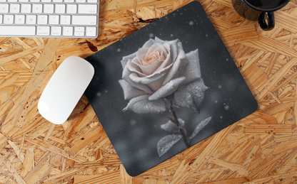 "Beautiful Frost Rose" Mouse Pads