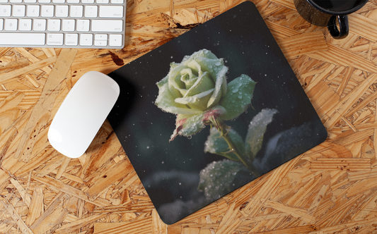 "Beautiful Frost Rose" Mouse Pads